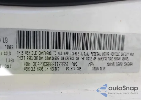 2016 Dodge Journey Crossroad Plus z USA, uszkodzony, nr VIN 3C4PDCGB6GT178651